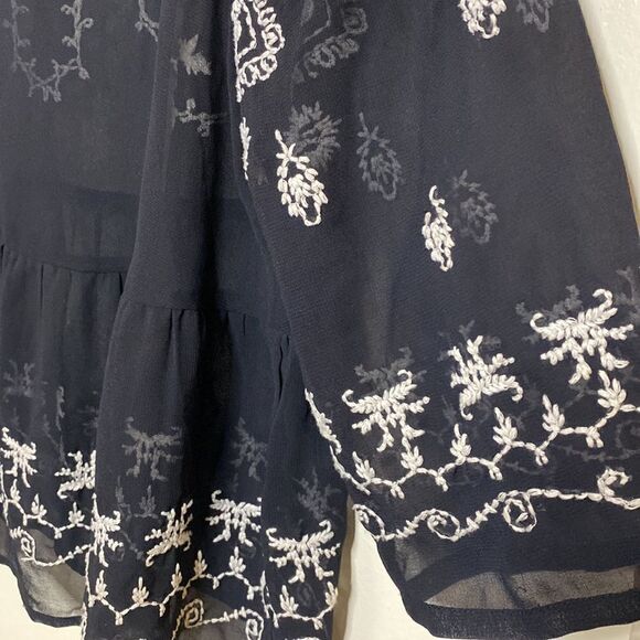 FREE PEOPLE Embroidered Sheer Blouse Top - Picture 6 of 9
